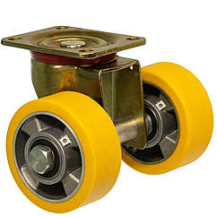 Колесо 5602-MTS3-126-B, Ø 125 мм, 56 Medium Top Special, поворотне колесо подвійне, великовантажне колесо посилене з кронштейном