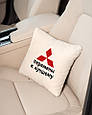Автомобільна Подушка "Mitsubishi -зміни на краще" флок, фото 2