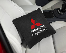 Автомобільна Подушка "Mitsubishi -зміни на краще" флок