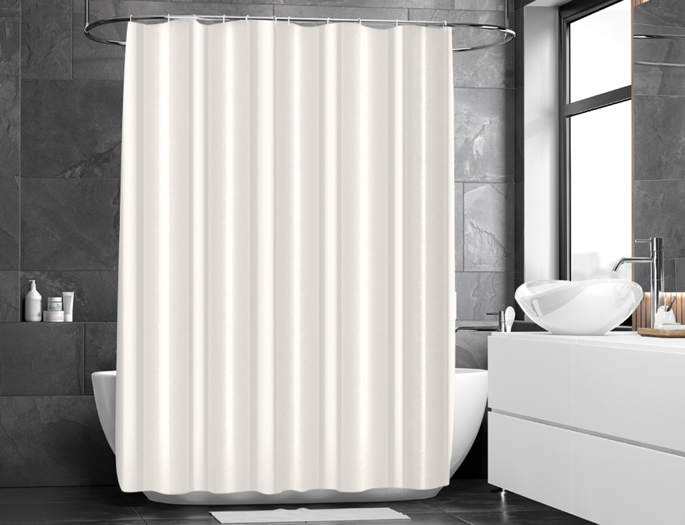Тканинна штора для ванної кімнати BIANCO з кільцями. Розмір 240*200 - фото 1 - id-p1515758121