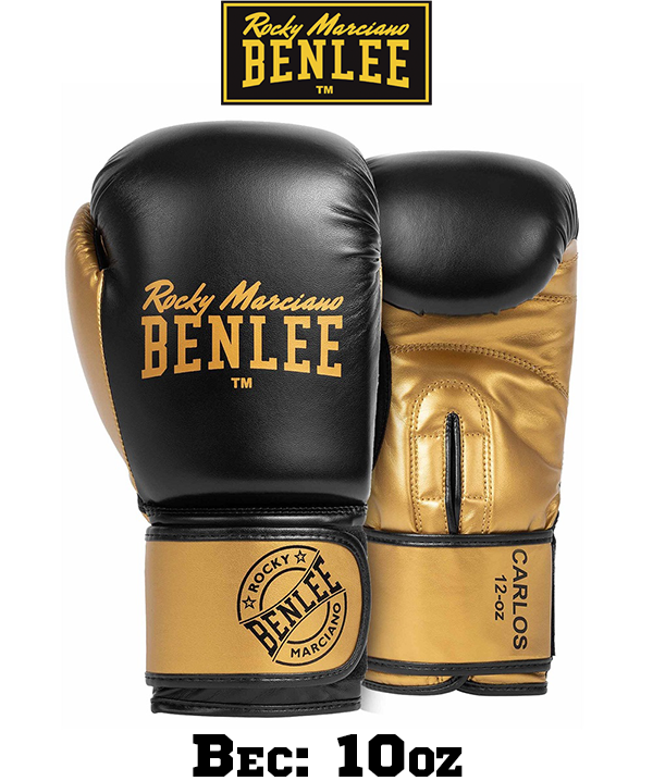 Боксерські рукавиці тренувальні Benlee CARLOS 10oz, чорно-золоті