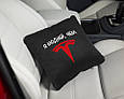 Автомобільна Подушка "Я модней ніж Tesla" флок, фото 2