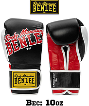Боксерські рукавички Benlee BANG LOOP 10oz, шкіряні, чорно-червоні