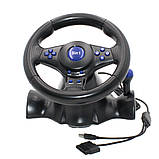Ігрове кермо з педалями та коробкою передач USB для ПК ноутбука PS2 PS3 PC Геймерський Vibration Steering Wheel, фото 2