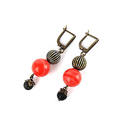 Лава, агат. Сережки з натурального каменю ВЕНДІ