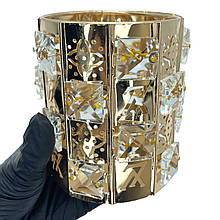 Металевий органайзер для зберігання косметичних пензлів, "Кристал". Золото бренд #30