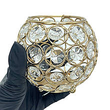 Металевий органайзер для зберігання косметичних пензлів, "Крісталл". Золото #29