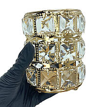 Металевий органайзер для зберігання косметичних пензлів, "Крісталл". Золото #28