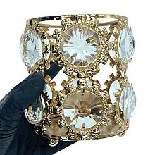 Металевий органайзер для зберігання косметичних пензлів, "Кристал". Золото #27