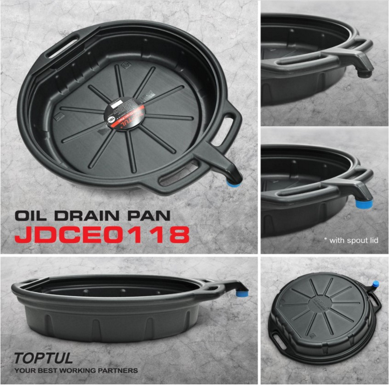 Піддон 18 літрів для злиття масла, антифриза тосола води (ємкість) пластикова TOPTUL JDCE0118, фото 1