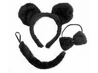 Карнавальный набор мишки черный (обруч ушки мишки, бантик) 2023