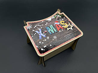 Механічна дерев'яна скринька з мелодією для творчості X-MAS 12х10х8см подарунок на Різдво