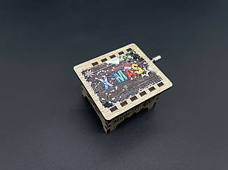 Дерев'яна музична скринька з мелодією X-MAS 6х5см шкатулки заготовки для декупажу