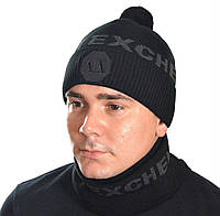 Зимний мужской комплект набор Армани Armani шапка шарф бафф хомут разные цвета