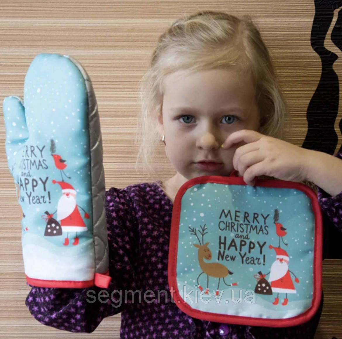Рождесивенский набір: прихватки килимок і прихватки рукавичка