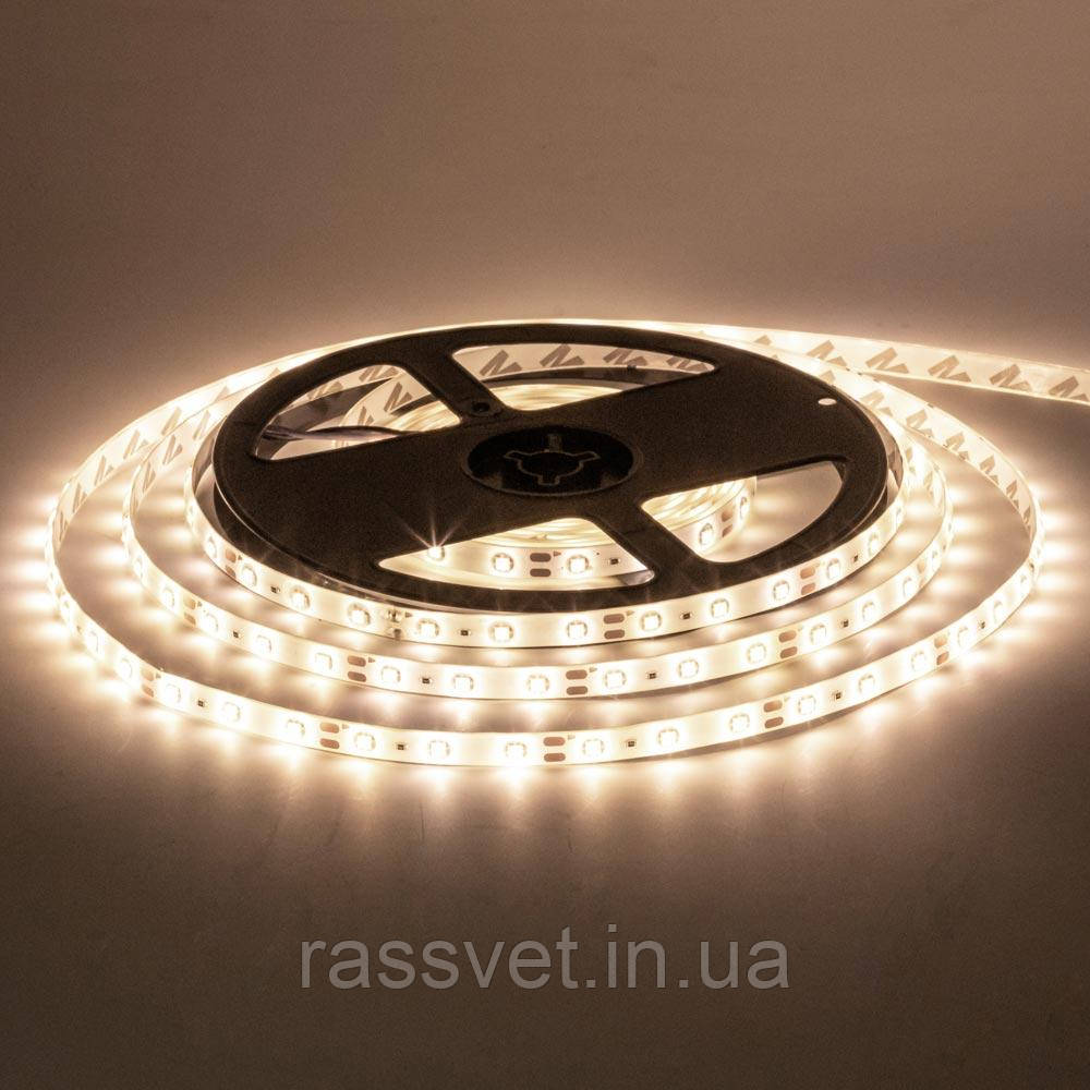 Стрічка світлодіодна тепла біла 12V smd2835 60LED/m IP65, 1м