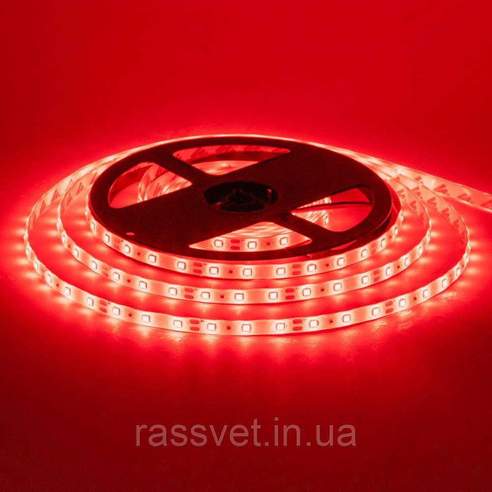 Стрічка світлодіодна червона 12V smd2835 60LED/m IP20, 1м