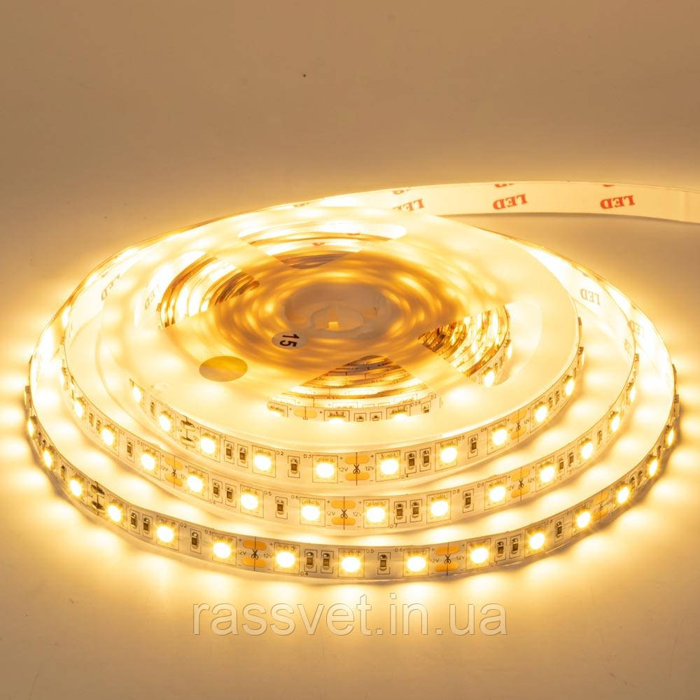 Стрічка світлодіодна тепла біла 12V MOTOKO smd5050 60LED/m IP20, 1м