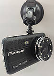 Авто Відеореєстратор Pioneer T657+ HDR, FullHD 1296P, G-Sensor, DVR + камера заднього виду, датчик удару, фото 2