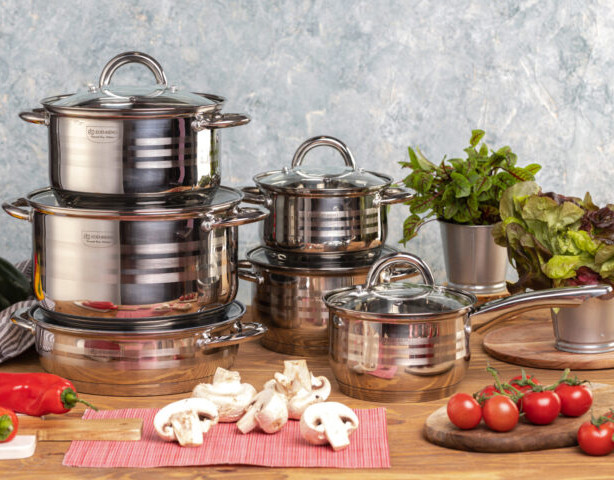 Набір каструль із неіржавкої сталі Edenberg EB-4043 12 предметів Набір кухонного посуду з товстим індукційним дном, фото 1