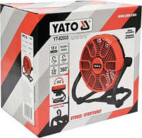 Вентилятор з гібридним живленням YATO, акум.-18 В,лопаті Ø=230 мм,оберт.- 360°(БЕЗ АКУМУЛЯТОРА) YT-82933
