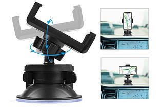 Кріплення присоска для смартфонів в автомобіль Puluz PU537B / Автомобільний тримач для телефона з присоскою, фото 3