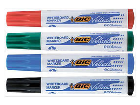 Набір маркерів для сухост. дош. Velleda, 4 кольорі bc904941 ТМ BIC