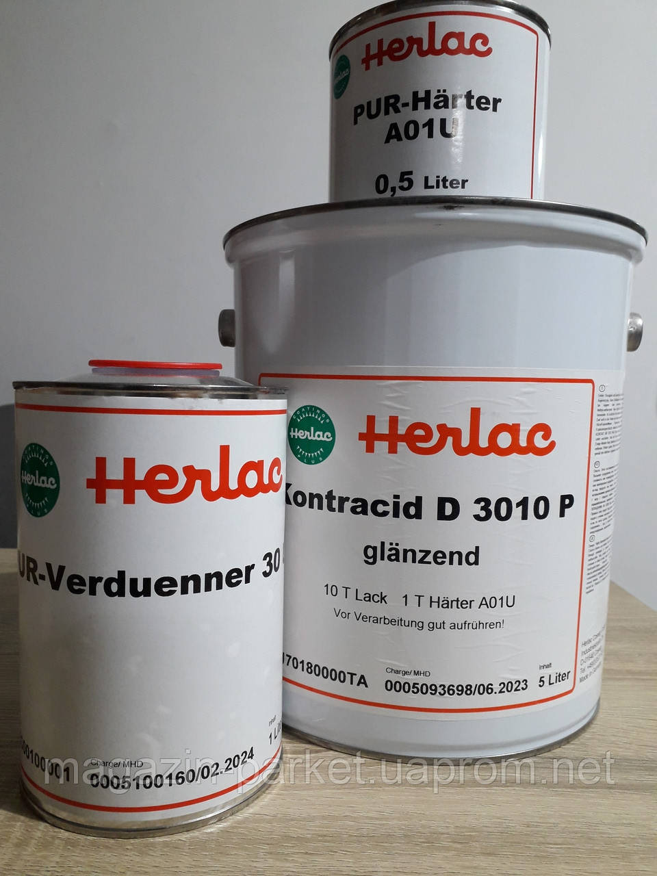 Лак паркетний Kontracid D3010P Herlac (комплект 6,5 л) глянець.