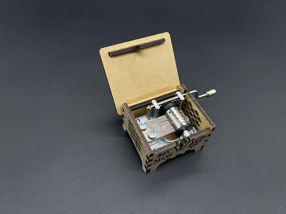 Дерев'яна музична скринька з мелодією X-MAS 6х5см шкатулки заготовки для декупажу, фото 2