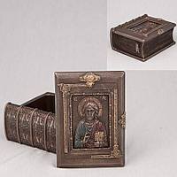 Шкатулка книга Veronese Святой 12х9 см 75894 бронзовое напыление