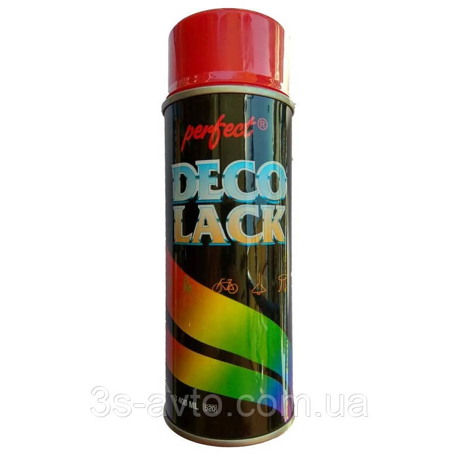Алкідна аерозольна фарба Perfect (DecoLack), Червоний (RAL3020) 400ml