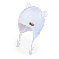 Демисезонная шапка для девочки TuTu арт. 3-005805 (34-36, 38-40) 34-36 см., Молочный