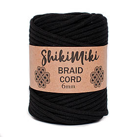 Трикотажний бавовняний шнур Shikimiki Braid Cord 6 мм, колір Чорний