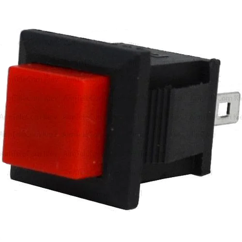 Квадратна Кнопка PBS-15B без фіксації OFF-(ON) TCOM, 2pin, 1А, 250V, червона, фото 1