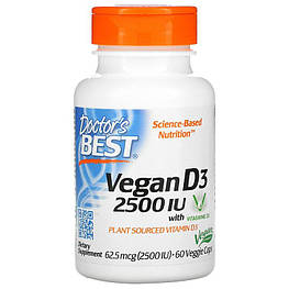 Vegan D3 with Vitashine D3 2500 IU Doctor's Best 60 капсул