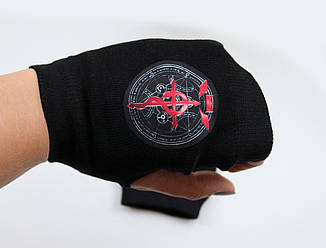 Мітенки рукавички без пальців Стальний Алхімік "Оберіг" / Fullmetal Alchemist