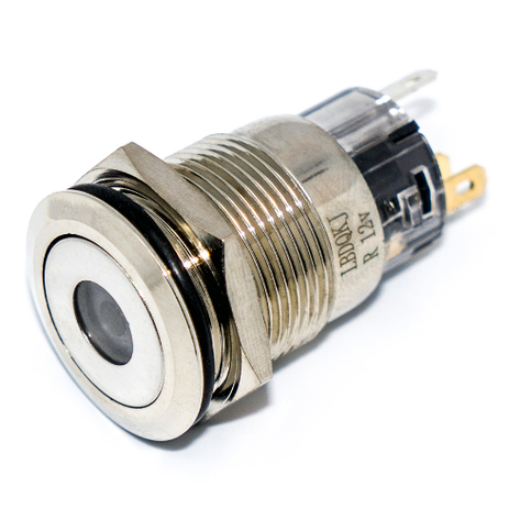 Кнопка антивандальна 16мм TCOM, без фіксації, 5pin, 12V, з підсвічуванням, фото 1
