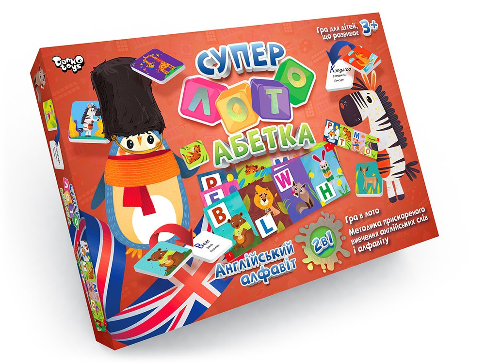 Гра Danko Toys Суперлото Абетка. Англійський алфавіт (Укр/Англ) (СЛА-01UE)