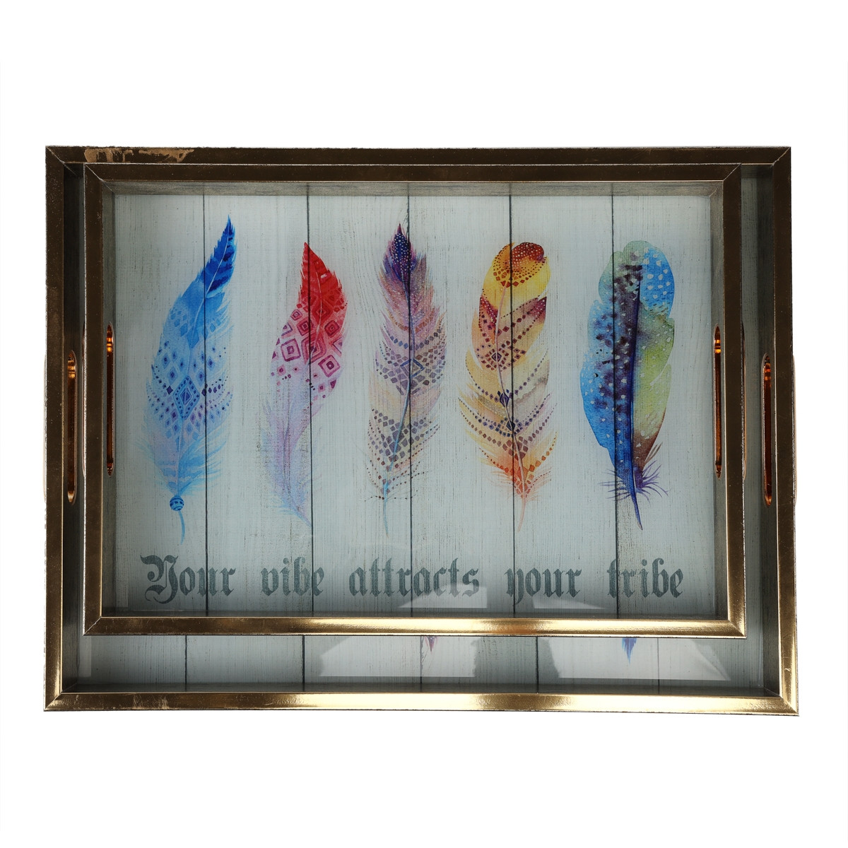 Набір підносів з 2 штук Lefard Пір'я 40х30 см і 35х25 см 18913-005 оргскло