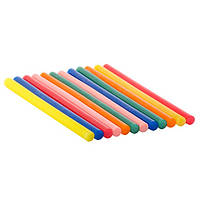 Комплект кольорових клейових стрижнів 11.2 мм*200 мм, 12 шт. INTERTOOL RT-1028, фото 5