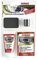 Набор для полировки пластиковых фар SONAX Headlight Restoration Kit, 75 мл Комплект