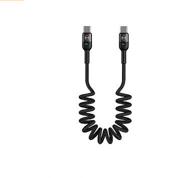 USB кабель MCDO, Lightning, Type C, пружинка, нейлонова оплетка.100% Оригінал.