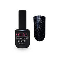 Топ с шиммером без ЛС SYLNA non wipe top coat Silver 15 мл