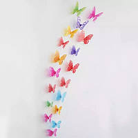 Интерьерная наклейка на стену Бабочки разноцветные ажурные 3D для декора (набор Z-103)