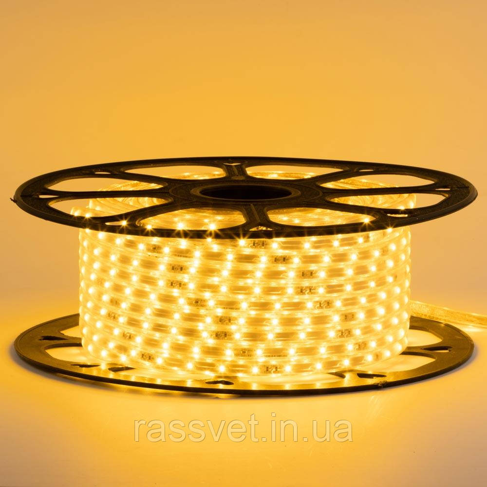 Стрічка світлодіодна жовта 220V smd2835 48LED/m 6W/m IP65, 1м
