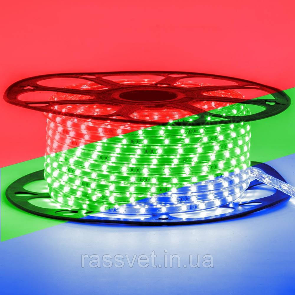 Стрічка світлодіодна 220V rgb smd5050 5W/m 60LED/m IP65, 1м