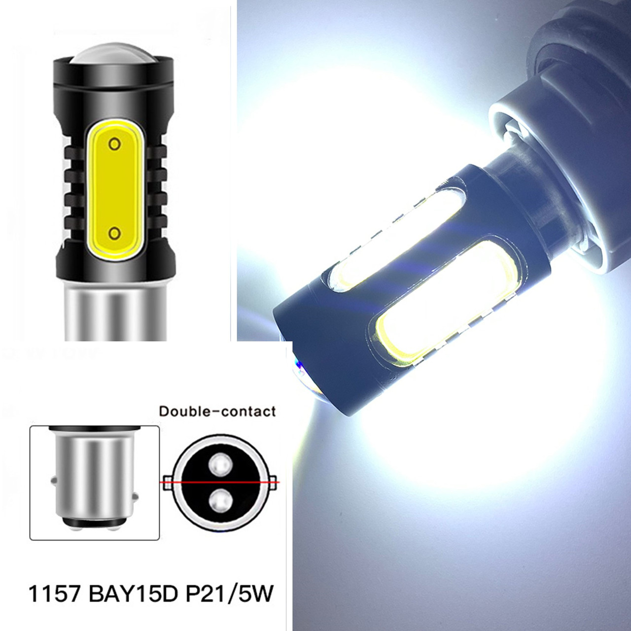 Біла BAY15D P21/5W 1157 LED Комплект 2 шт. лампа автомобільна світлодіодна двухконтактная