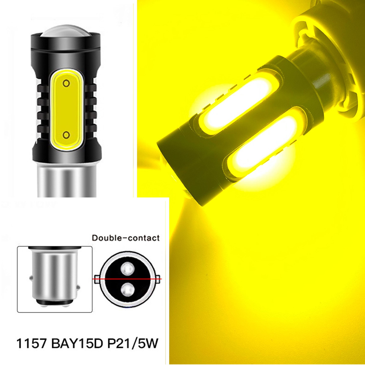 Жовта BAY15D P21/5W 1157 LED комплект 2 шт. лампа автомобільна світлодіодна двоконтактна
