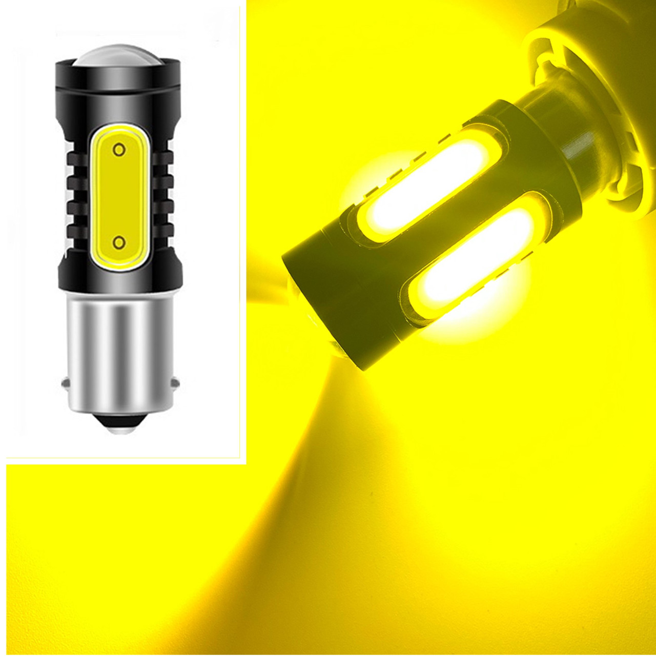 Жовтий BAU15S PY21W 1156 LED Лампа автомобільна світлодіодна одноконтактна комплект 2 штуки
