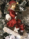Різдвяна фігура дівчинка на санях 17см Goodwill (ціна за 1 штуку), фото 7
